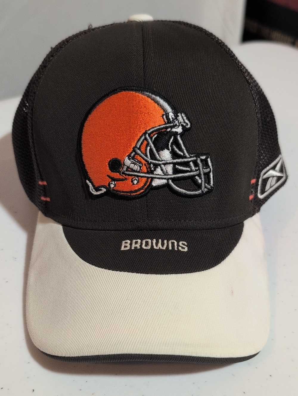 Reebok Black Hat with Blue NFL Patch and White Stripe